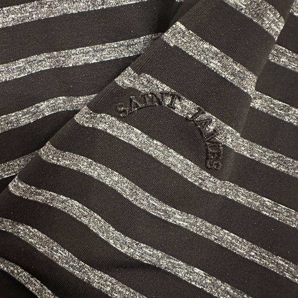 Saint James Black & Gray Striped Turtleneck - Picture 3 of 5